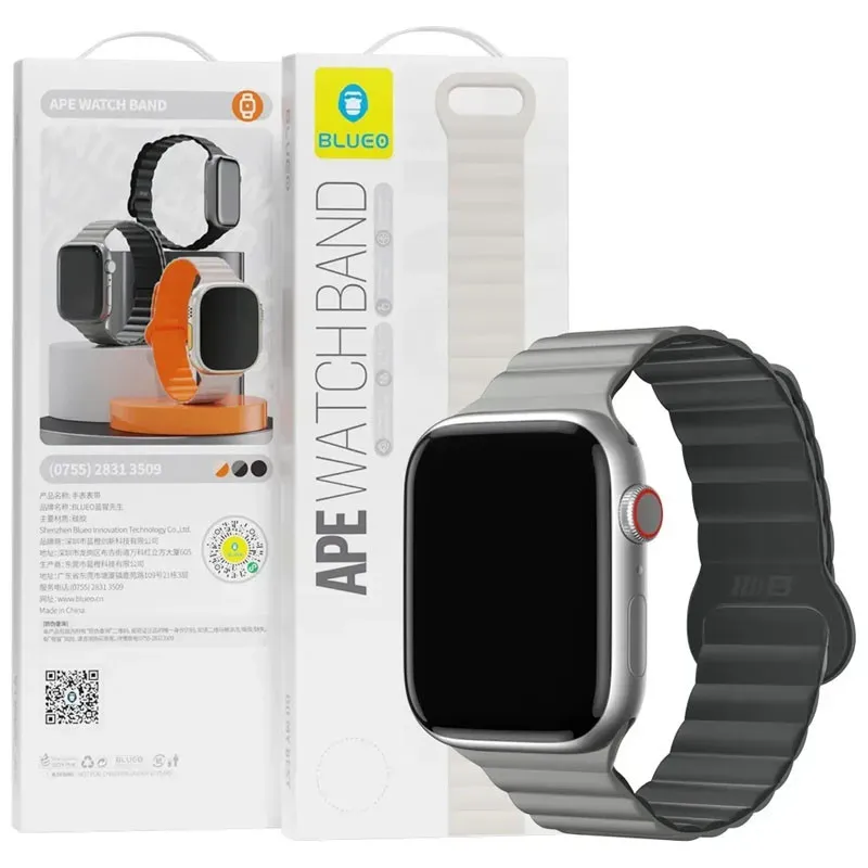 Ремінець BlueO Magnetic Silicone для Apple Watch 42 /44/45/46/49mm Grey — фото 2