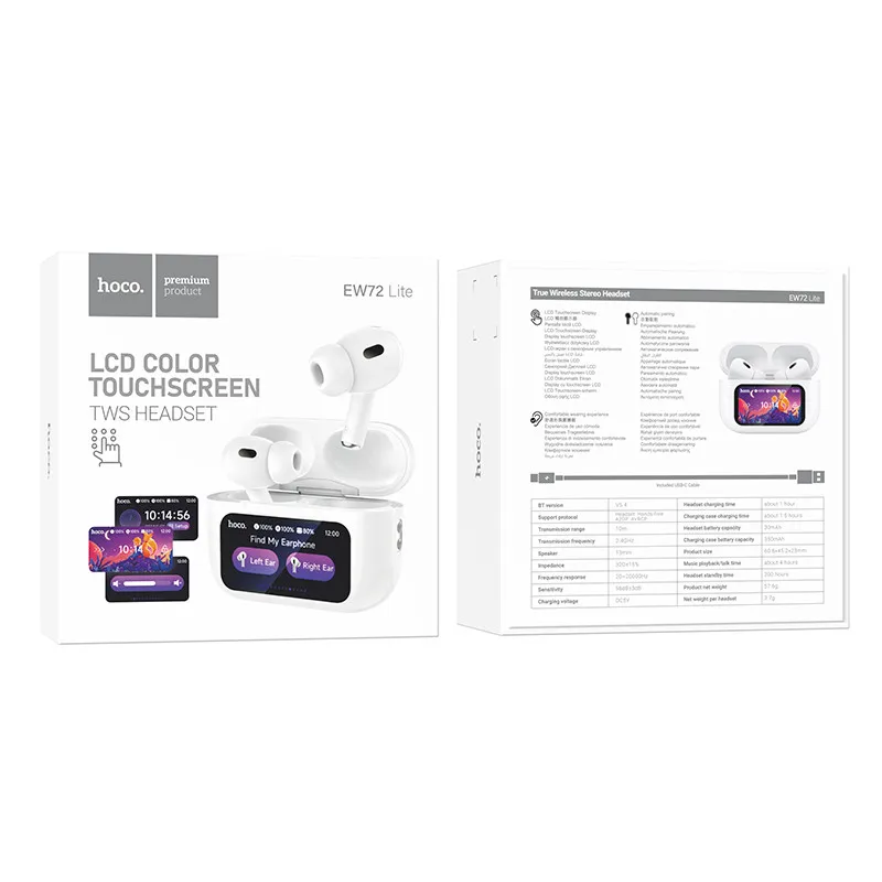 Бездротові TWS навушники Hoco EW72 Lite Soar with Touch Screen White — фото 4