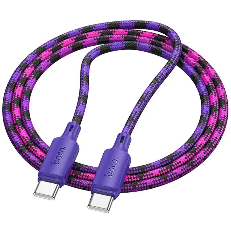 Дата кабель Hoco X116 Meridian Type-C to Type-C 60W Gradient Purple Mix — фото 2