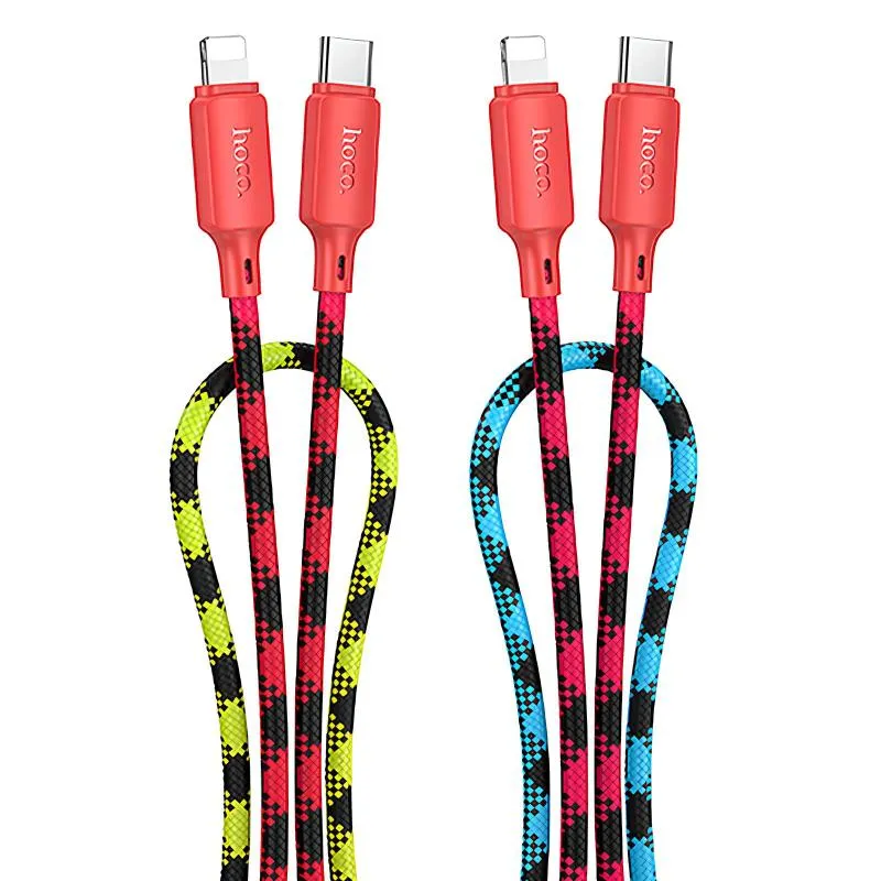 Дата кабель Hoco X116 Meridian Type-C to Lightning 27W Gradient Red Mix