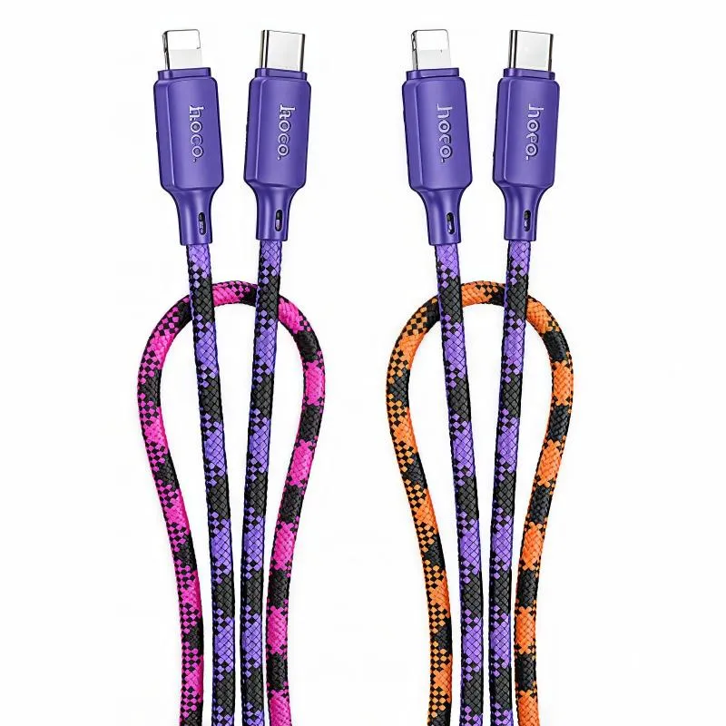 Дата кабель Hoco X116 Meridian Type-C to Lightning 27W Gradient Purple Mix