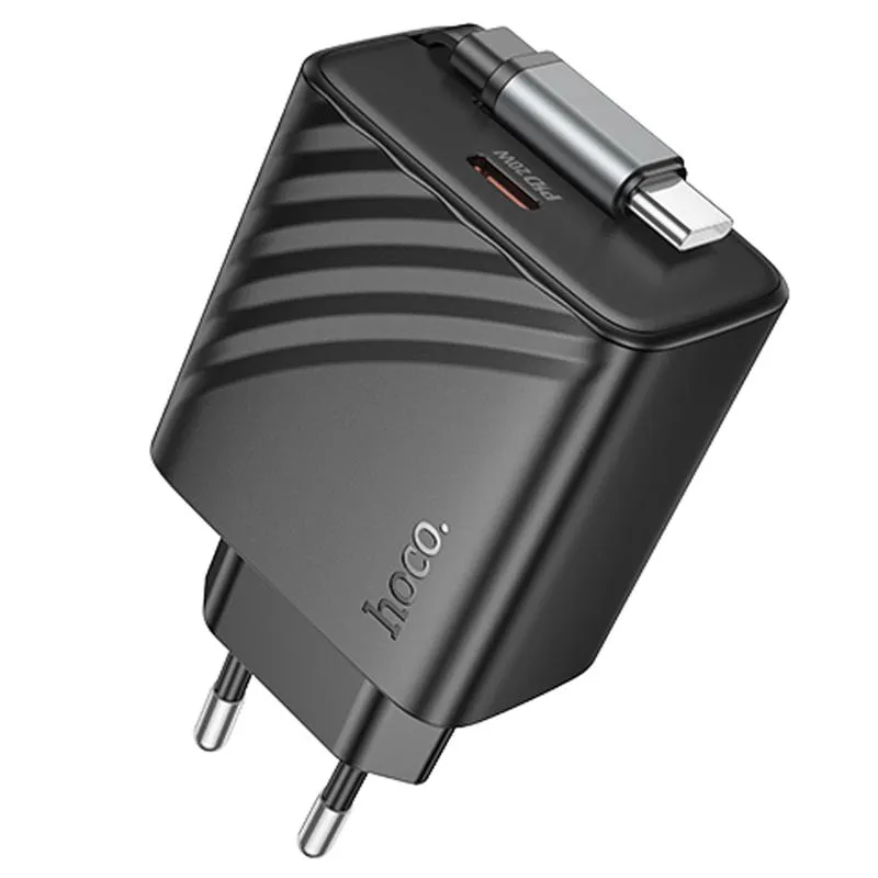 МЗП Hoco N57 Full PD20W with retractable cable Type-C Black