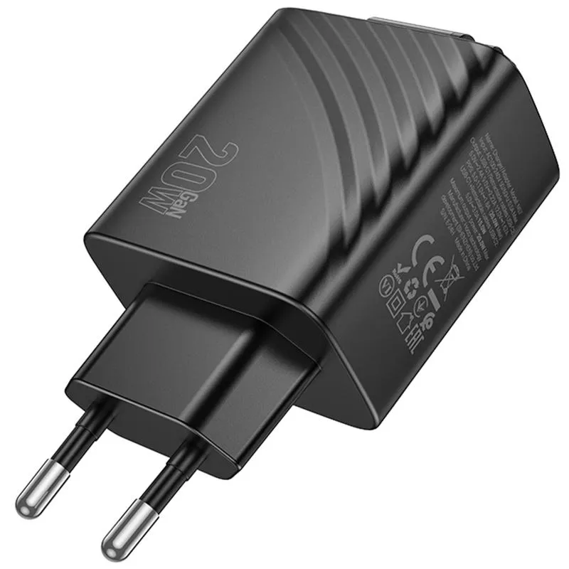 МЗП Hoco N57 Full PD20W with retractable cable Type-C Black — фото 2