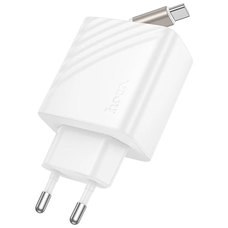 МЗП Hoco N57 Full PD20W with retractable cable Type-C White — фото 3