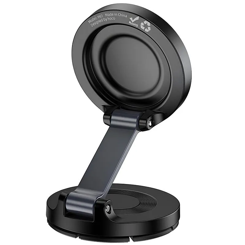 Автотримач Hoco H61 Show folding ring magnetic Black / Metal gray — фото 5