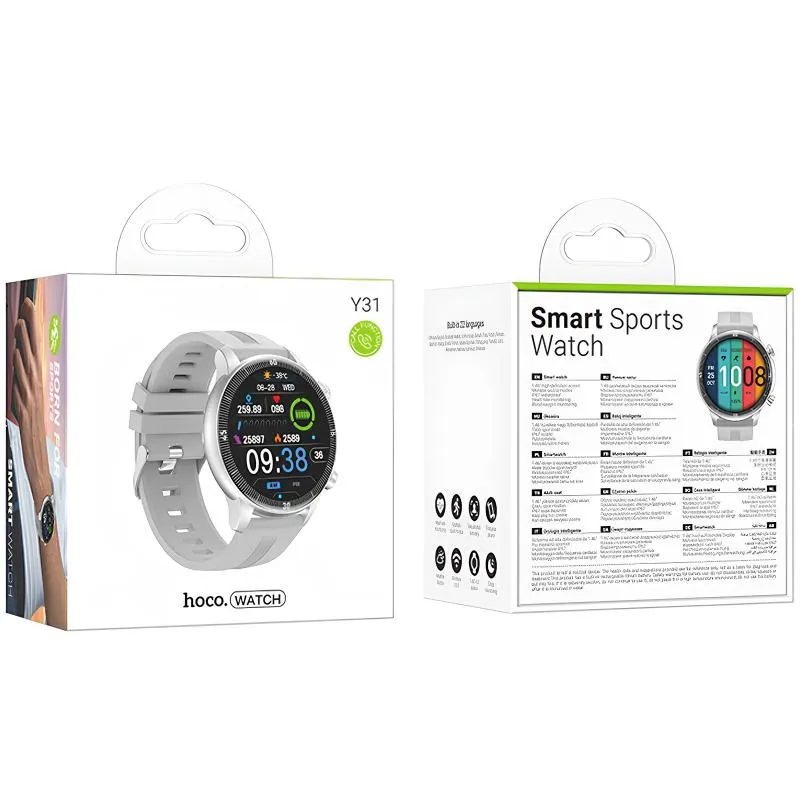 Смарт-годинник Hoco Y31 Smart sports watch Silver — фото 4