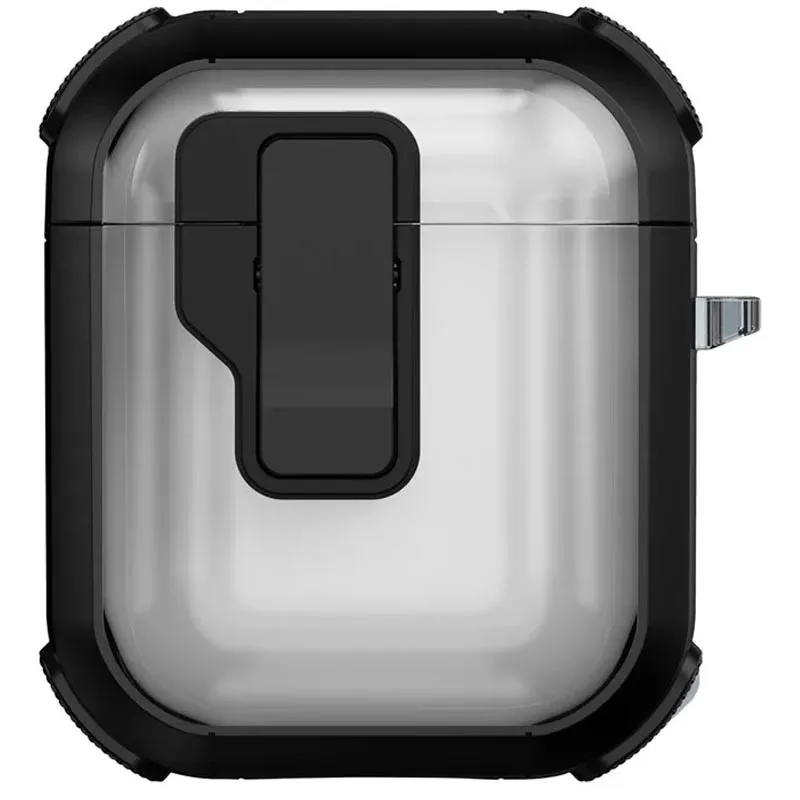 Футляр протиударний Locking Button для навушників Airpods 1/2 Black