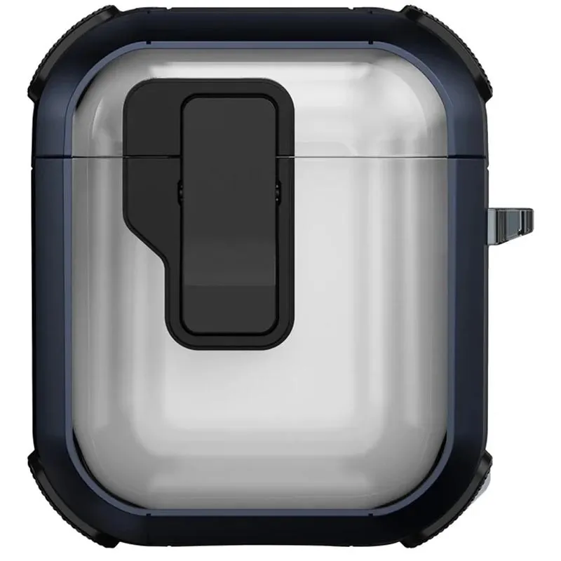 Футляр протиударний Locking Button для навушників Airpods 1/2 Blue