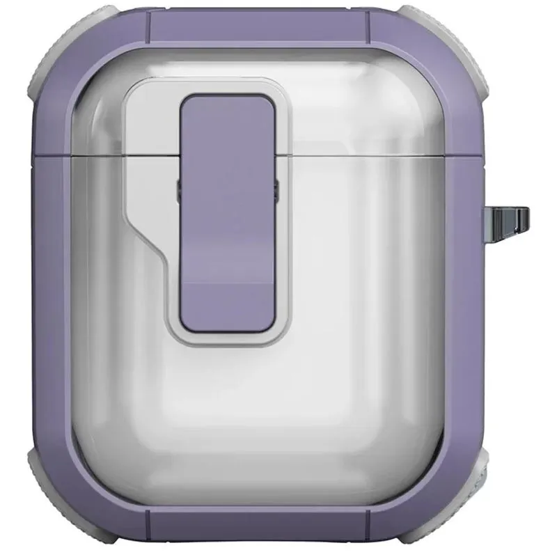 Футляр протиударний Locking Button для навушників Airpods 1/2 Light Purple
