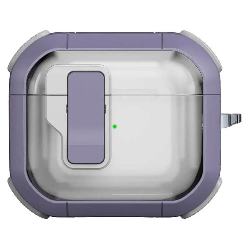 Футляр протиударний Locking Button для навушників Airpods 3 Light Purple