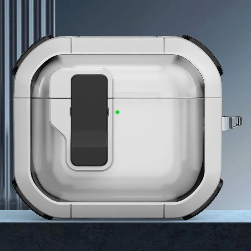 Футляр протиударний Locking Button для навушників Airpods 3 White — фото 2