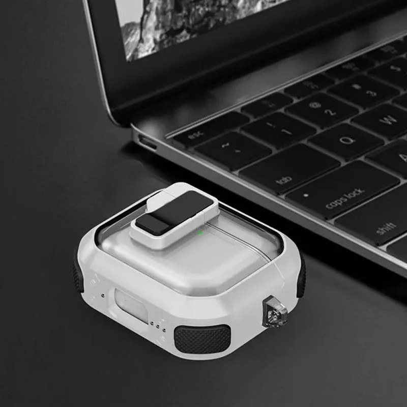 Футляр протиударний Locking Button для навушників Airpods 3 White — фото 5