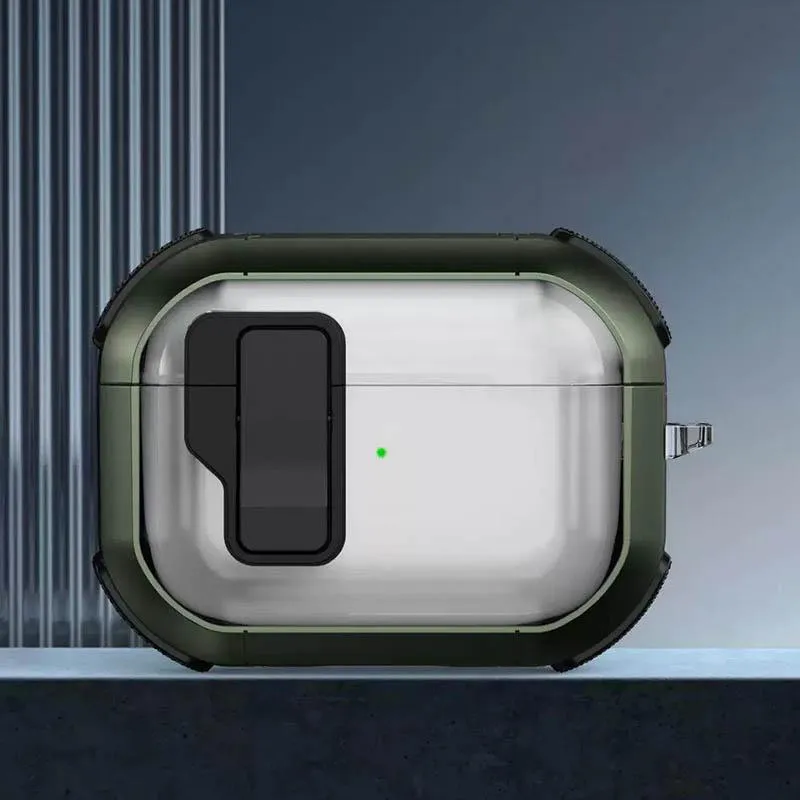 Футляр протиударний Locking Button для навушників Airpods Pro Apple Green — фото 2