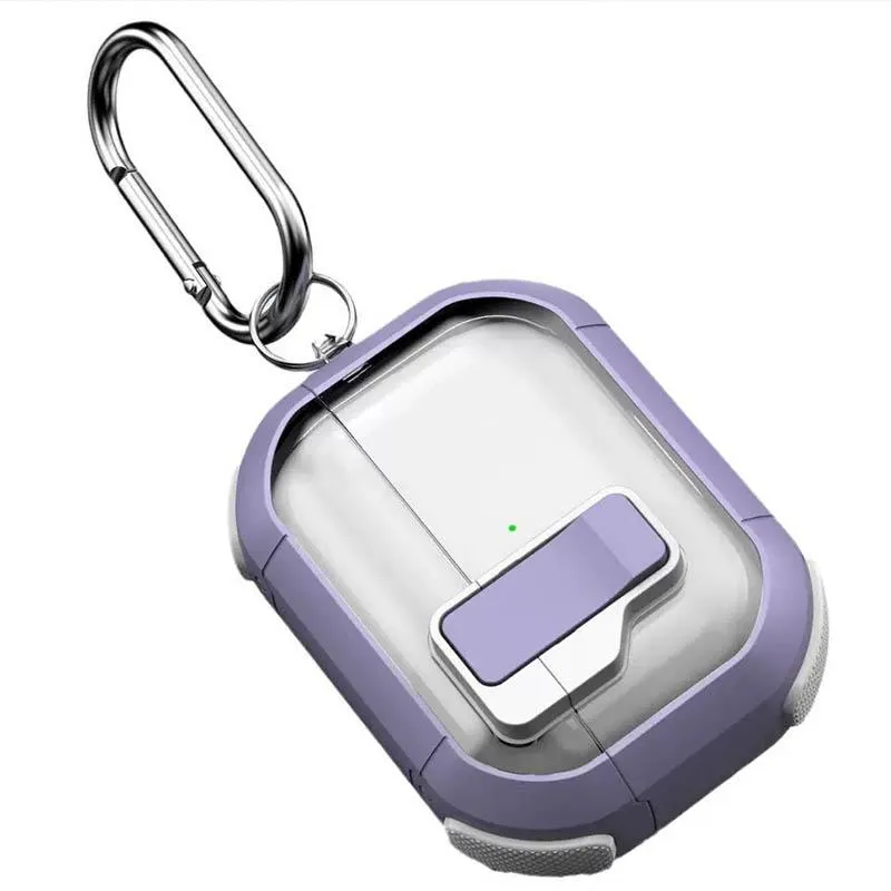 Футляр протиударний Locking Button для навушників Airpods Pro Light Purple — фото 5