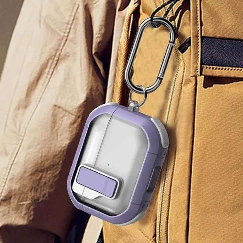 Футляр протиударний Locking Button для навушників Airpods Pro Light Purple — фото 6