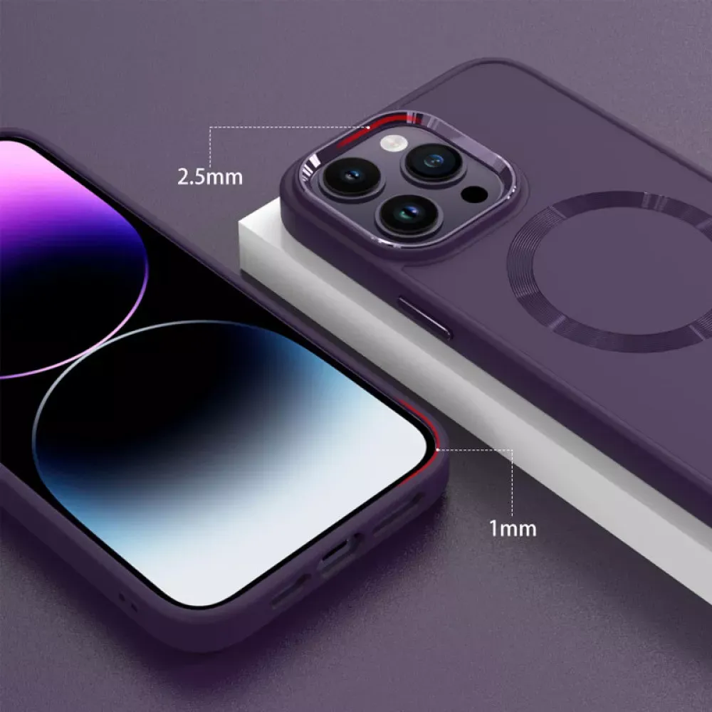 Metal Style Case with MagSafe iPhone 14 Pro Max — Lavender - фото 3