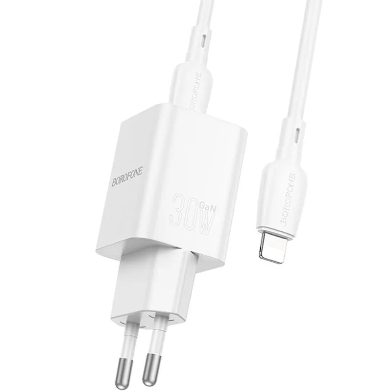 МЗП Borofone BN14 Royal PD30W+QC3.0 + кабель Type-C to Lightning White — фото 3