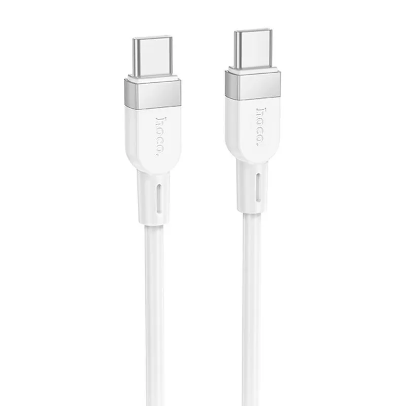 Дата кабель Hoco X109 Energy silicone Type-C to Type-C 60W White