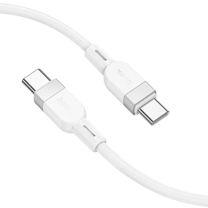 Дата кабель Hoco X109 Energy silicone Type-C to Type-C 60W White — фото 2
