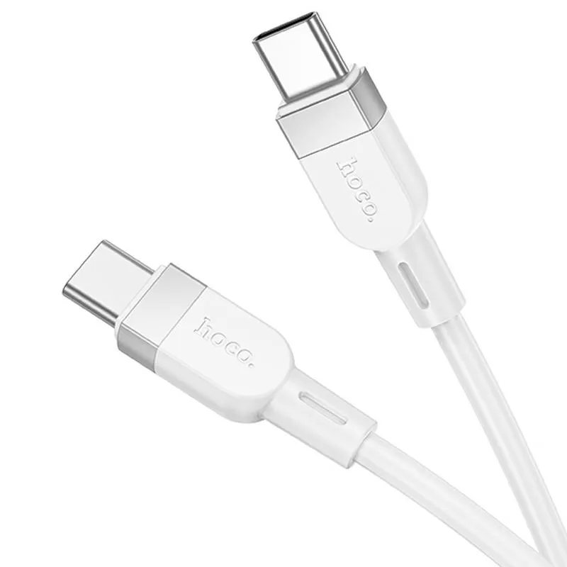 Дата кабель Hoco X109 Energy silicone Type-C to Type-C 60W White — фото 3