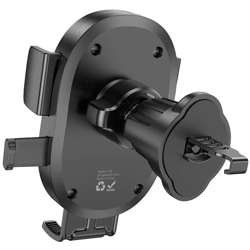 Автотримач Hoco H18 Mighty one-button Black — фото 4