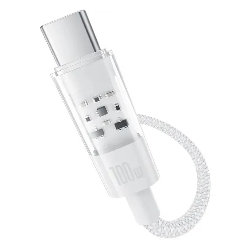 Дата кабель Baseus Gem Fast Charging Type-C to Type-C 100W Moon White — фото 2