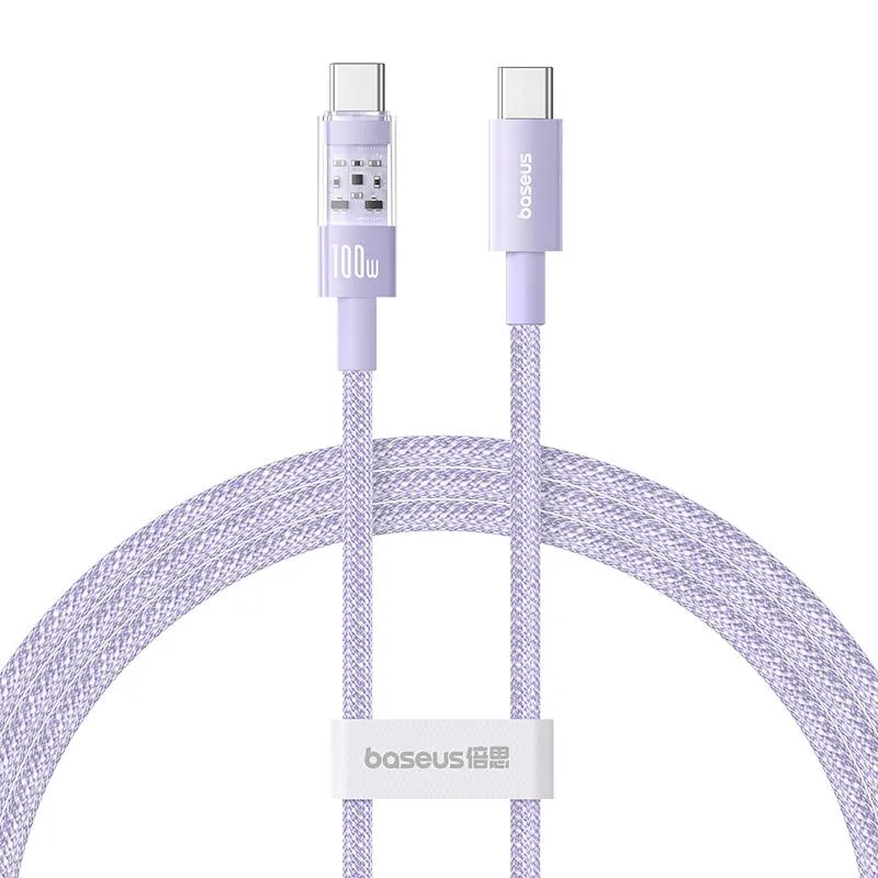 Дата кабель Baseus Gem Fast Charging Type-C to Type-C 100W (1m) (P10373000111) Nebula Purple
