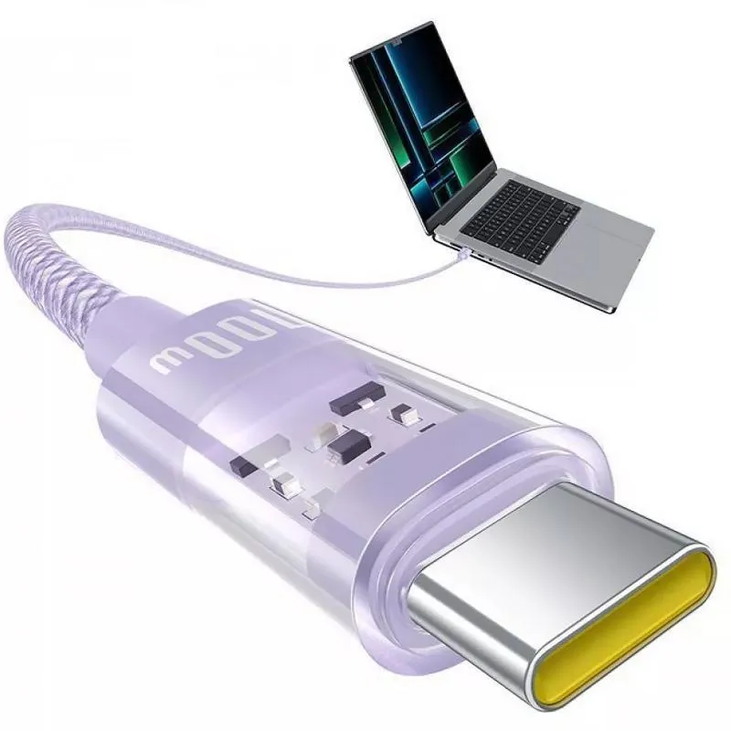 Дата кабель Baseus Gem Fast Charging Type-C to Type-C 100W Nebula Purple — фото 4