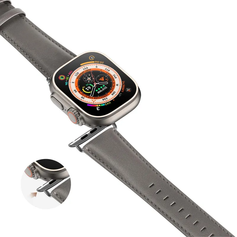 Ремінець Dux Ducis Leather Strap Classic для Apple Watch 42 /44/45/46/49mm Grey — фото 3