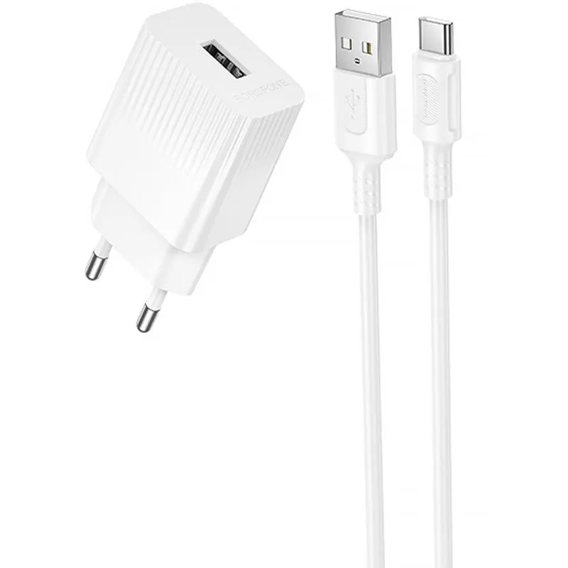 МЗП Borofone BAS71A Source 10.5W + кабель USB to Type-C White