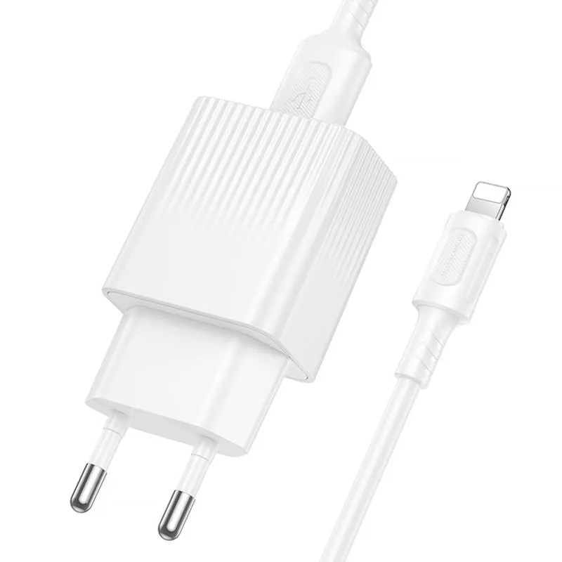 МЗП Borofone BAS71A Source 10.5W + кабель USB to Lightning White — фото 3