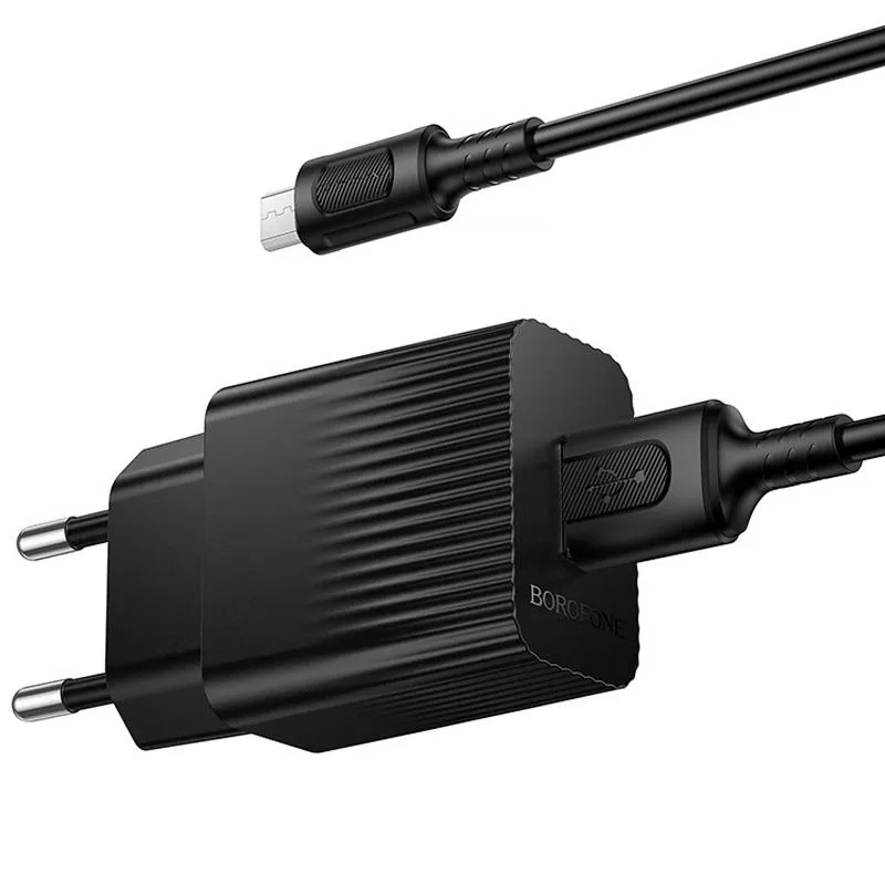 МЗП Borofone BAS71A Source 10.5W + кабель USB to MicroUSB Black — фото 3