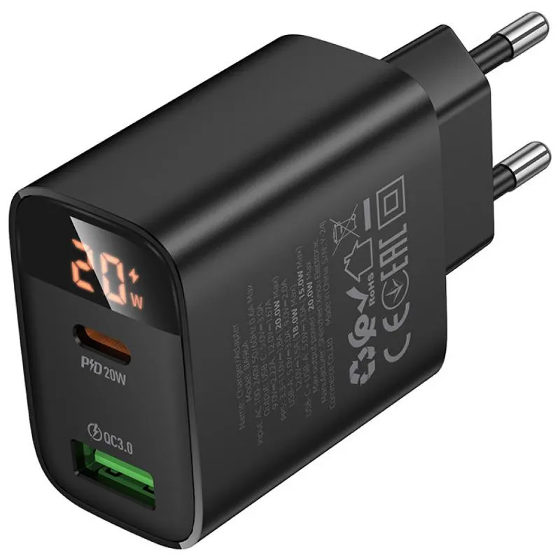 МЗП Borofone BA96A Ilustre with digital display PD20W+QC3.0 Black — фото 3