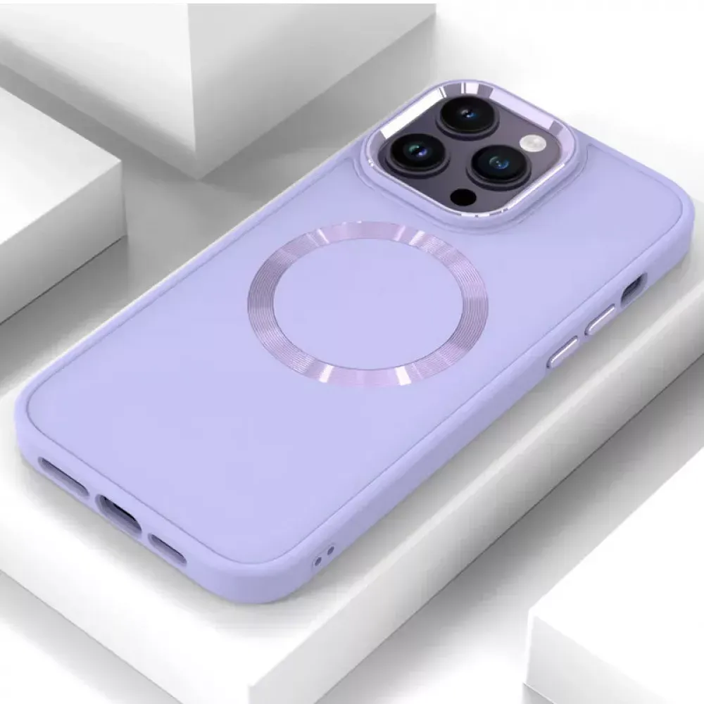 Metal Style Case with MagSafe iPhone 14 Pro — Lavender - фото 4
