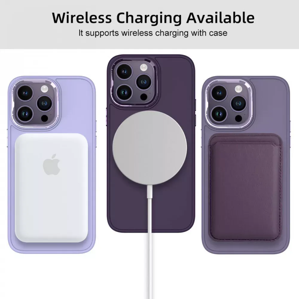Metal Style Case with MagSafe iPhone 14 Pro — Lavender - фото 5