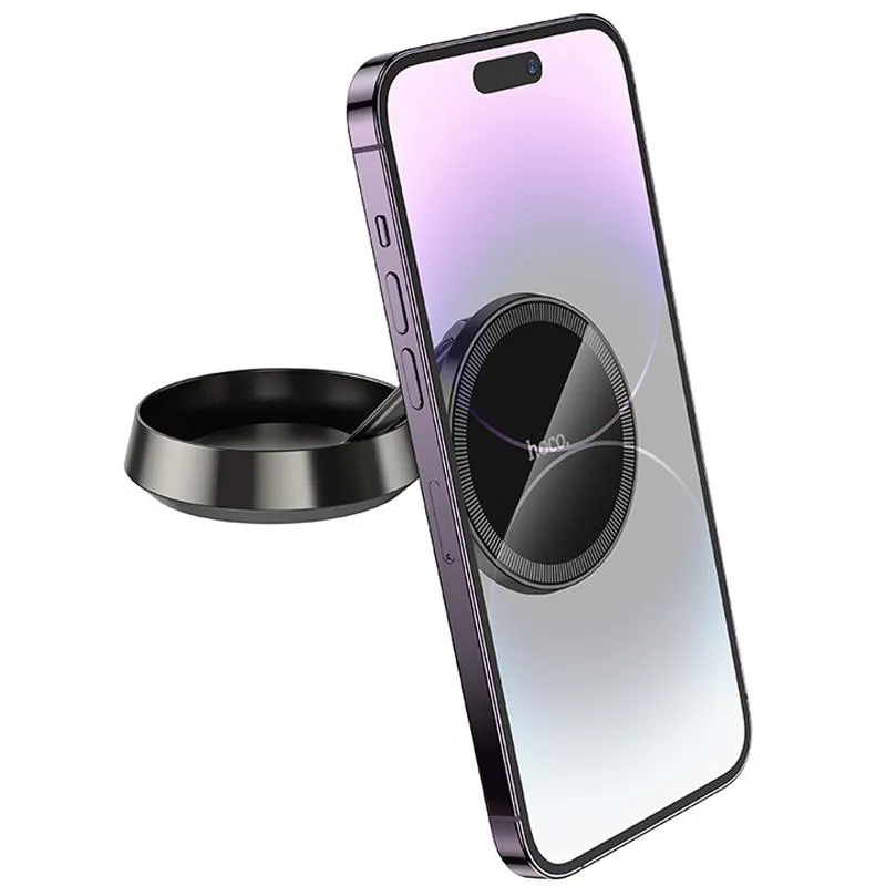 Автотримач Hoco H83 Metal ring magnetic Metal grey — фото 2
