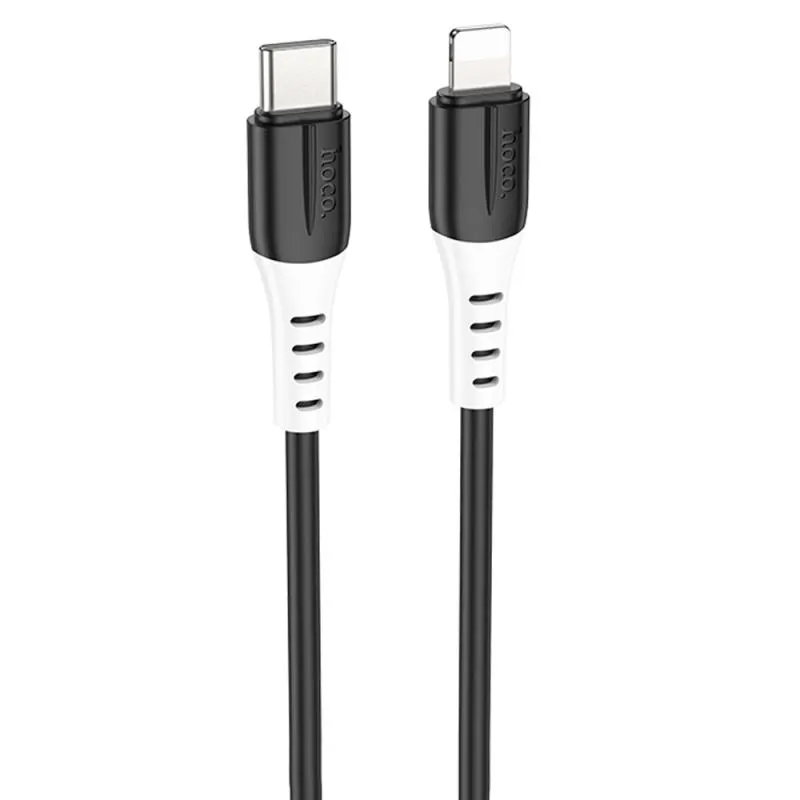 Дата кабель Hoco X82 Silicone Type-C to Lightning 20W Black
