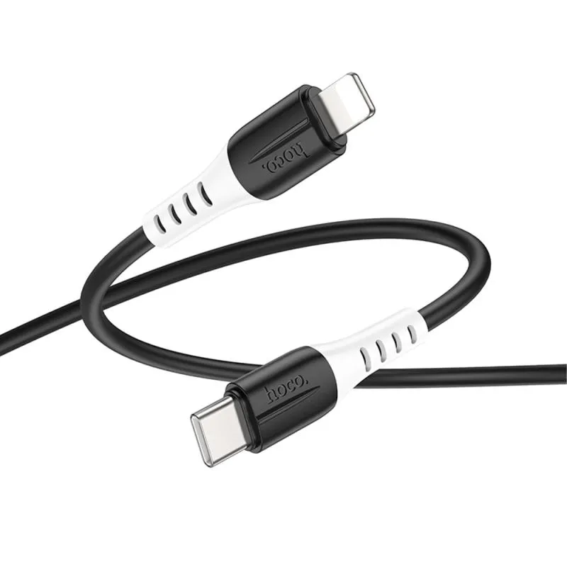 Дата кабель Hoco X82 Silicone Type-C to Lightning 20W Black — фото 3