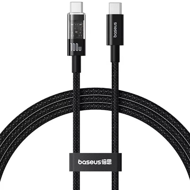 Дата кабель Baseus Gem Fast Charging Type-C to Type-C 100W Cluster Black