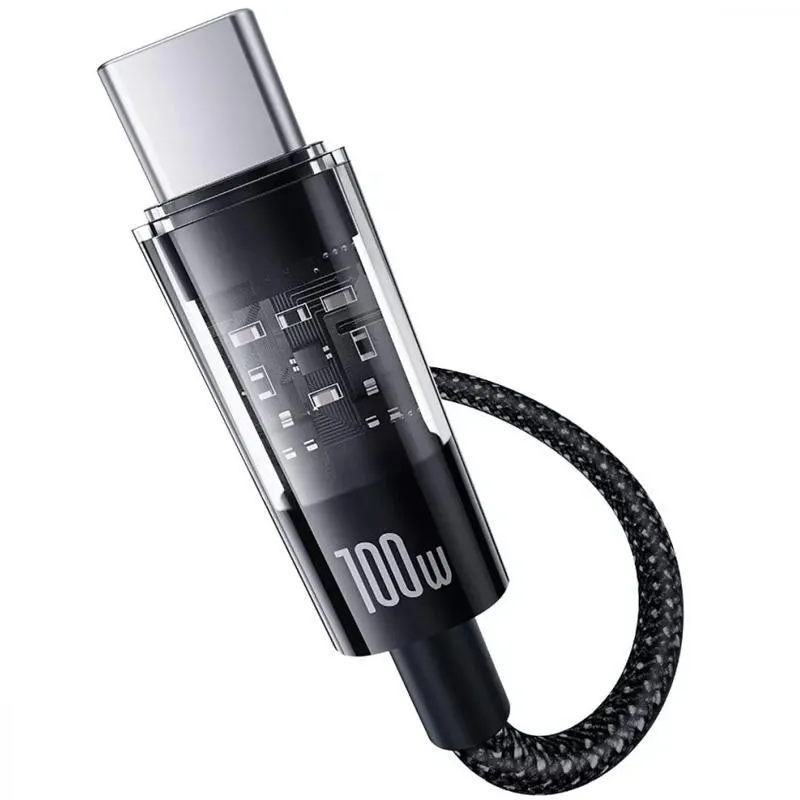 Дата кабель Baseus Gem Fast Charging Type-C to Type-C 100W Cluster Black — фото 3