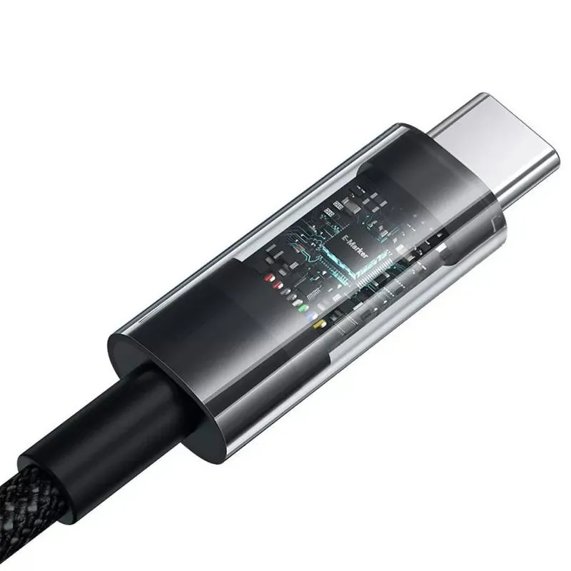 Дата кабель Baseus Gem Fast Charging Type-C to Type-C 100W Cluster Black — фото 5