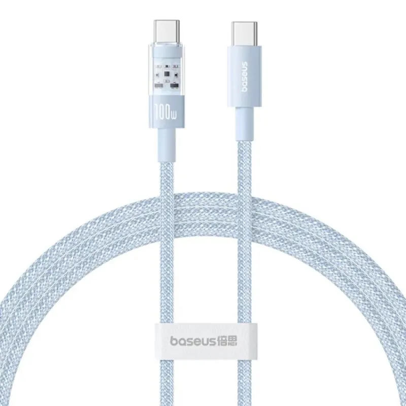 Дата кабель Baseus Gem Fast Charging Type-C to Type-C 100W Blue