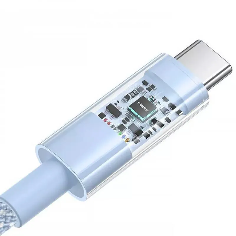 Дата кабель Baseus Gem Fast Charging Type-C to Type-C 100W Blue — фото 3