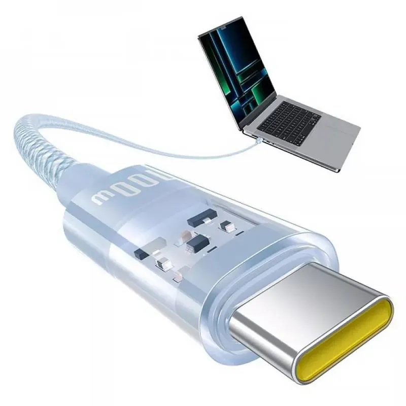 Дата кабель Baseus Gem Fast Charging Type-C to Type-C 100W Blue — фото 4