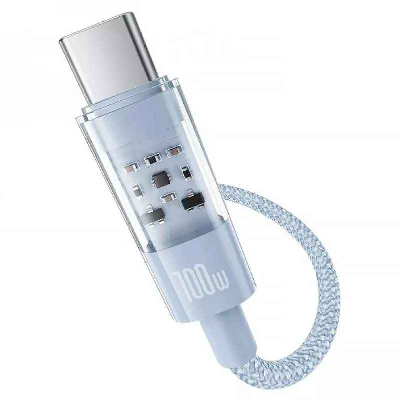 Дата кабель Baseus Gem Fast Charging Type-C to Type-C 100W Blue — фото 5