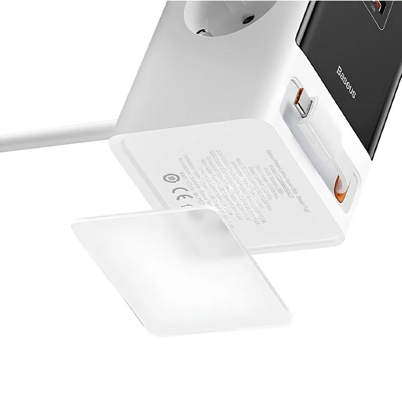 Подовжувач Baseus OS PowerCombo PD65W+QC3.0 Glacier White — фото 3