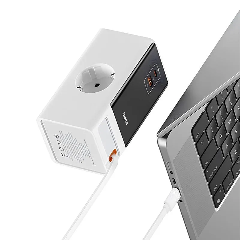 Подовжувач Baseus OS PowerCombo PD65W+QC3.0 Glacier White — фото 4