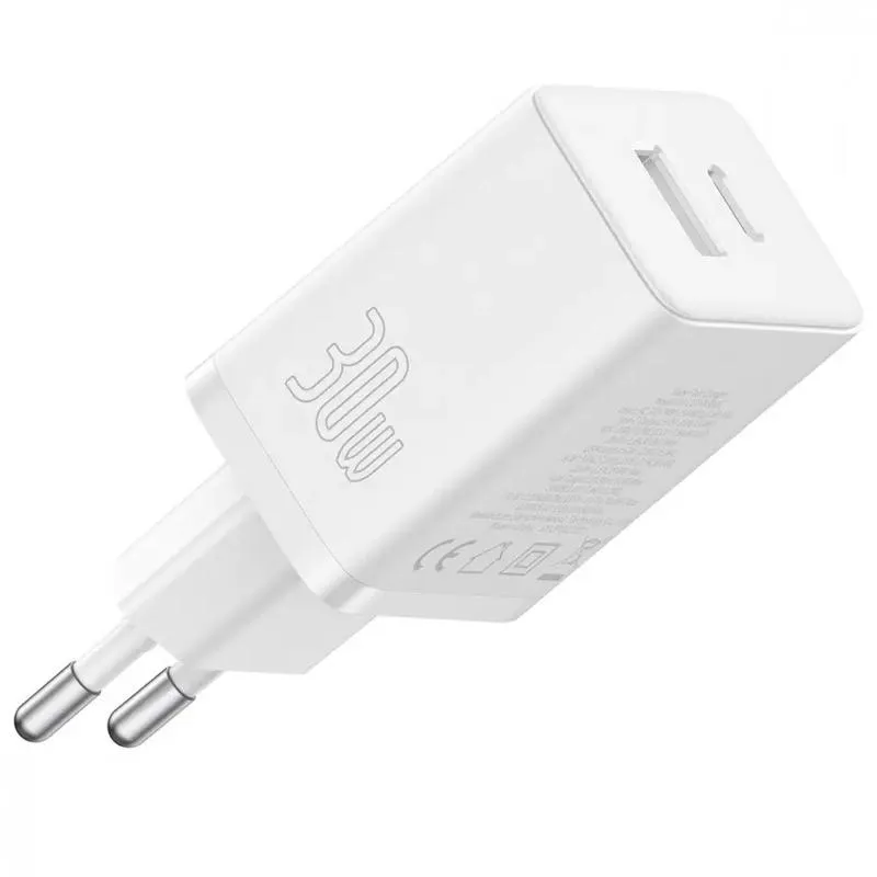 МЗП Baseus Cube Pro Fast Charger PD30W+QC3.0 (1USB-A/1C) (P10111404) Moon White