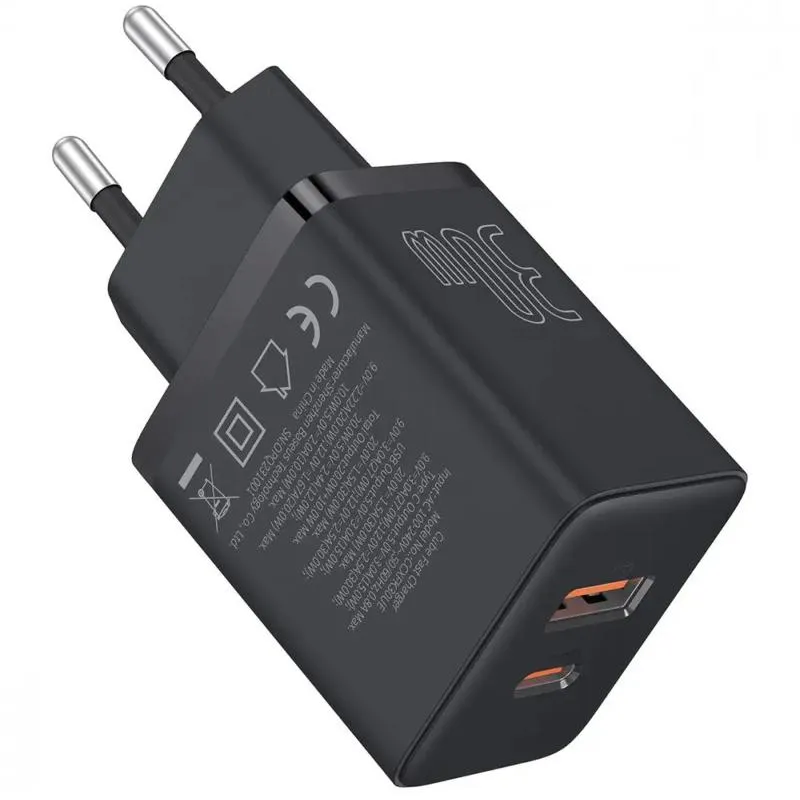 МЗП Baseus Cube Pro Fast Charger PD30W+QC3.0 Cluster Black — фото 3
