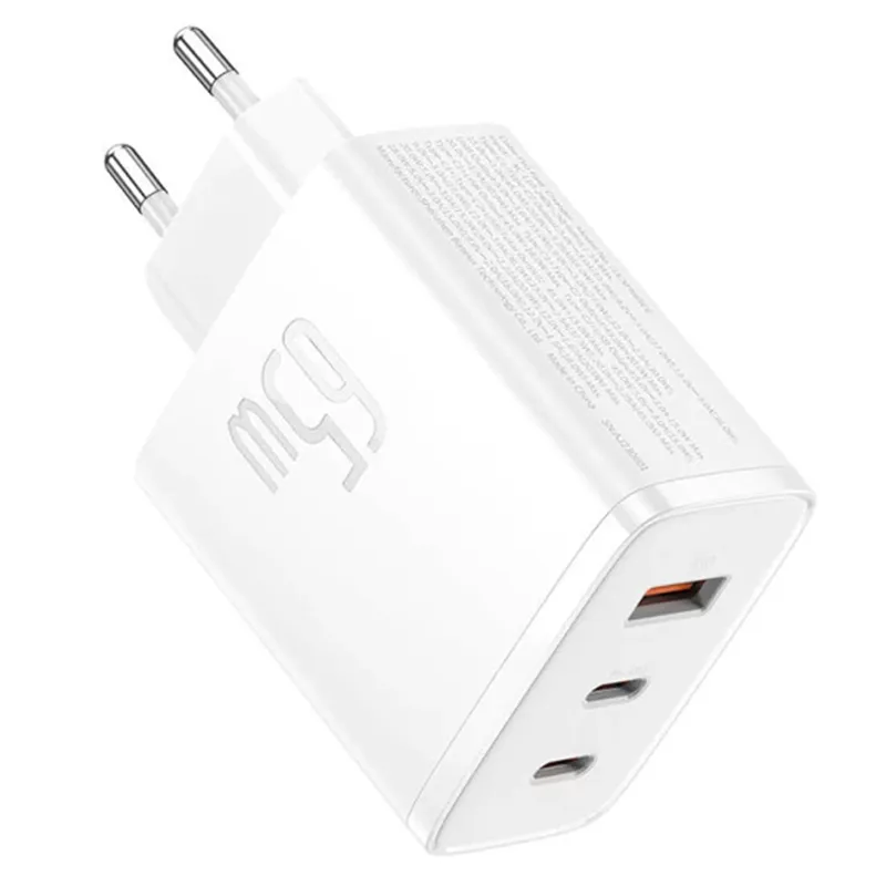 МЗП Baseus Cube Pro Fast Charger PD65W (1USB-A/2C) (P10111404) Moon White